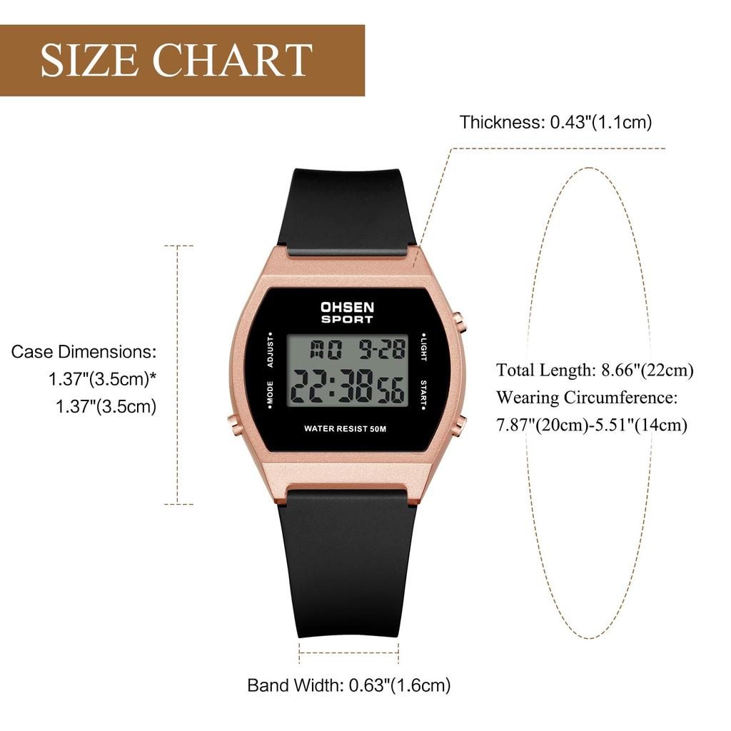 Sports Watch Silicone Digital Waterproof LED Alarm Stopwatch Men Women Cute Fashion Quartz Watch - Birthday Christmas Valentine's Day White Day Gift