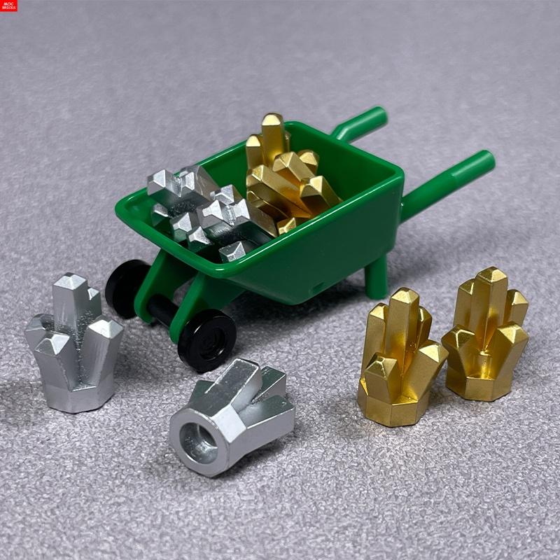 Non-Toxic Moc Bricks Utensil Ingot Bar Dollar Coin Money Gold Silver Painted Gold Gem Treasure Box 99563 Building Blocks Children'S Toys