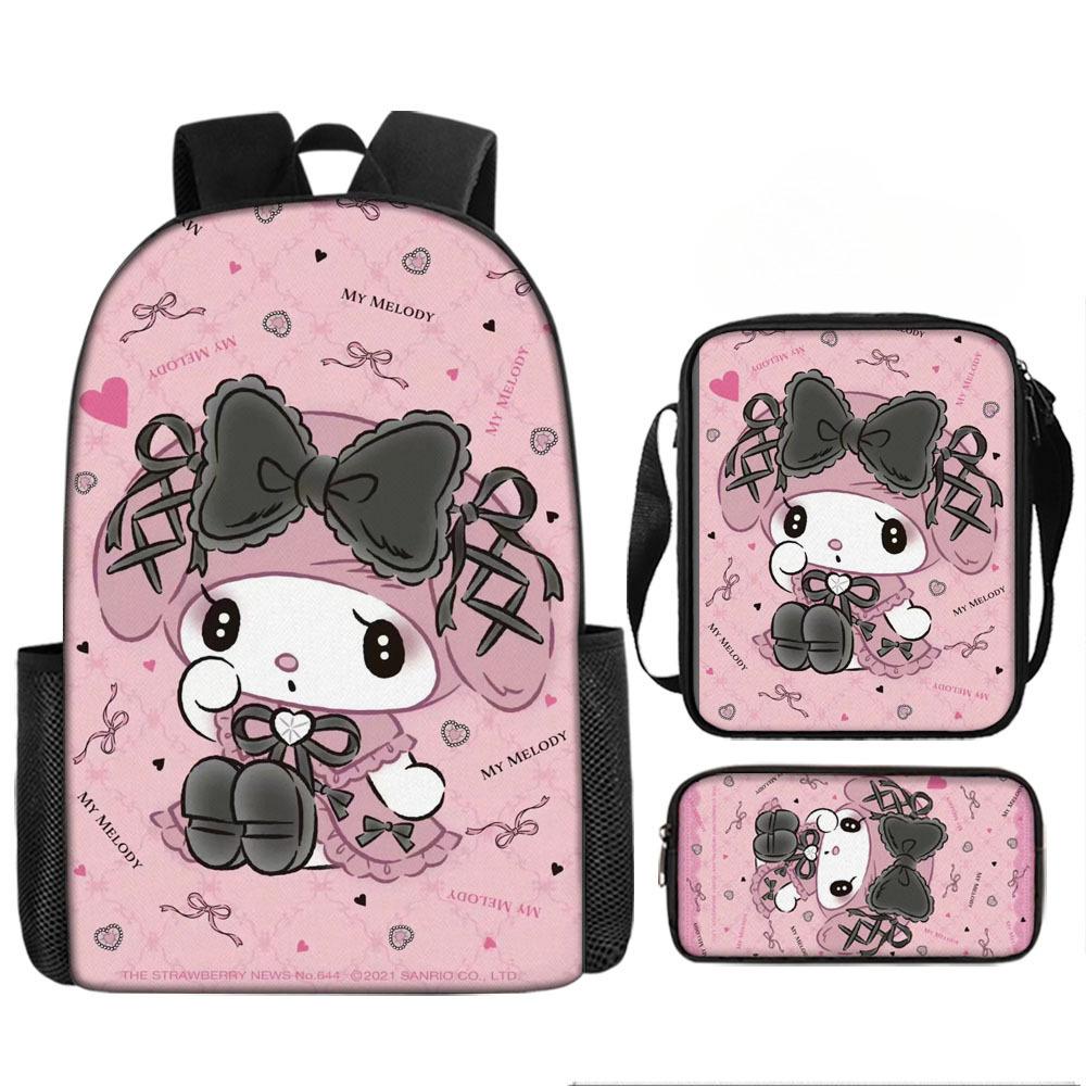 School Bag Student Backpack Cute Girl Lightweight Backpack Large Capacity Three-Piece Backpack