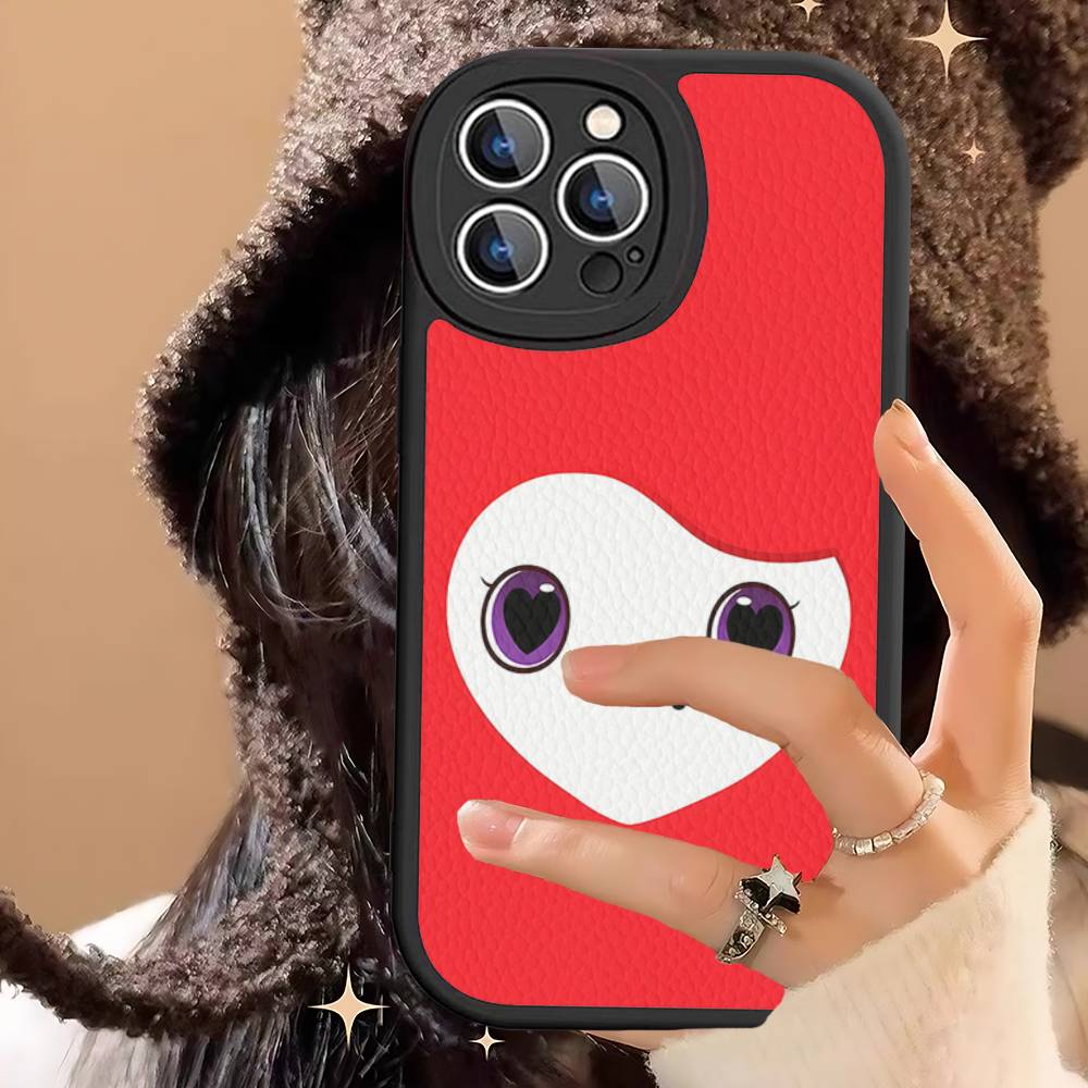 Laburi Twice-Lovelys Leather Phone Case For IPhone 16 14 15 Pro Plus 13 12 11 Pro Max Silicone Cover
