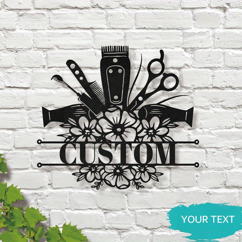

Custom Modern Hair Salon Metal Wall Art, Barber Shop Decor, Personalized Hanging Sign for Business