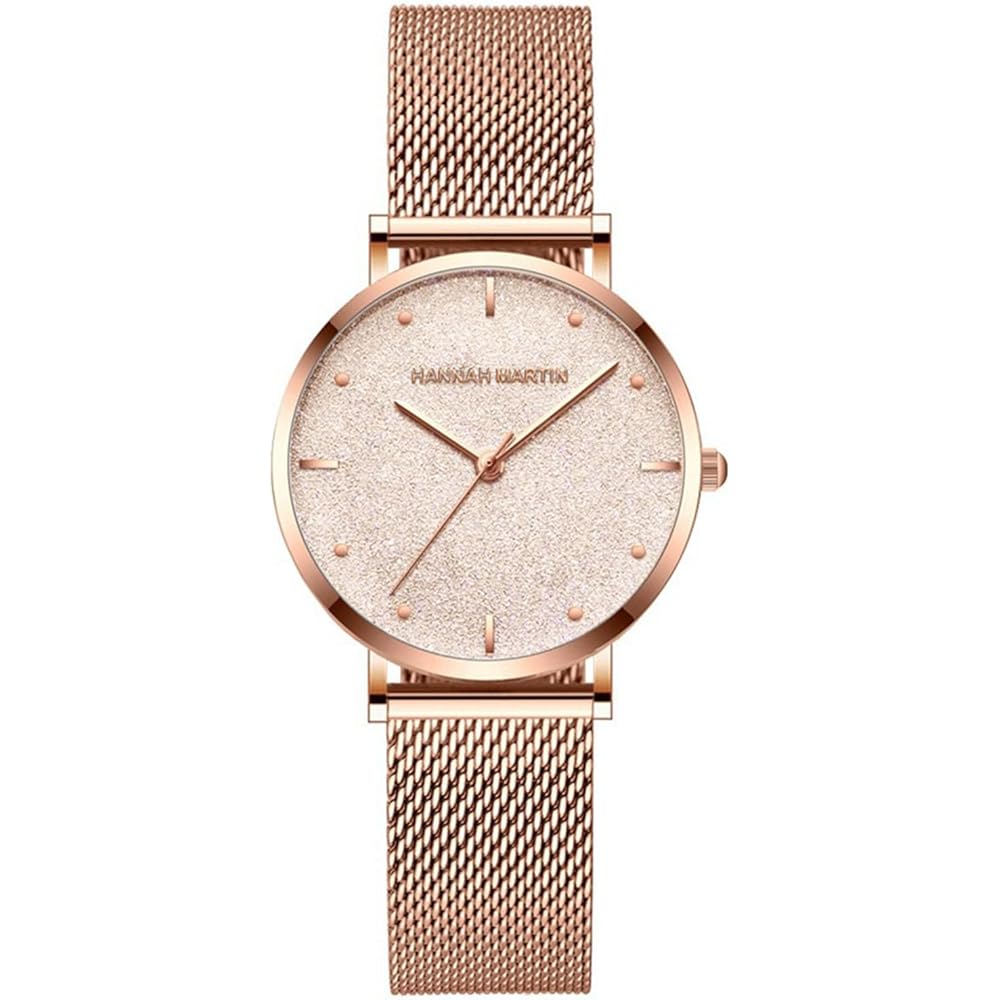 Hannah Martin Women s Classic Simple Watch Rose Gold Business Style
