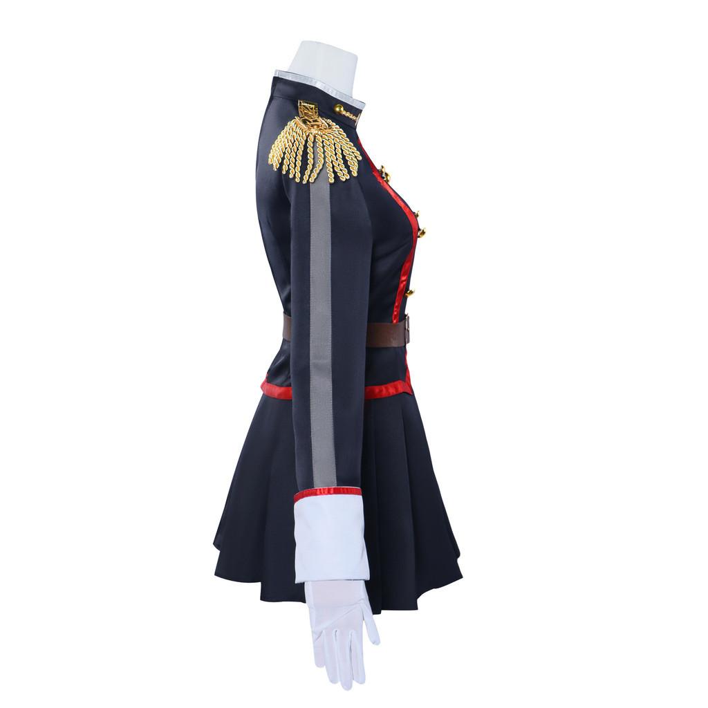 Einzigartiges Anime-Cosplay-Outfit, inspiriert von Tokios Elitesoldaten. Federn und Bänder inklusive. Größen: XS-XXXL