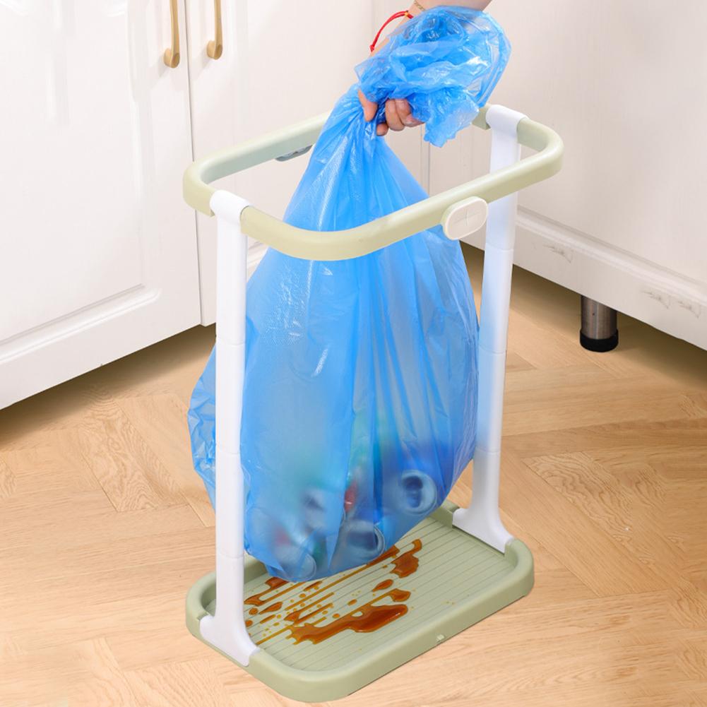 Plastic Bin Bag Stand Adjustable Height Garbage Bag Holder Frame with Bags Portable Trash Bag Stand for Garden Yard Lawn