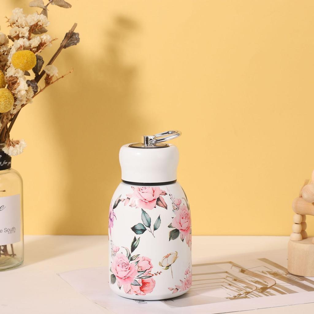 304 Stainless Steel Thermos Cup Mini Small Fat Ding Tea Cup High Value Rose Outdoor Handle Water Cup
