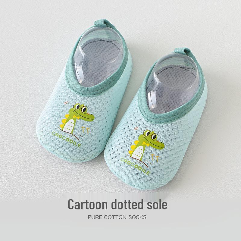 

Мягкая подошва, нескользящие детские комнатные туфли – Милые детские носки для пола на лето L for feet up to 16CM