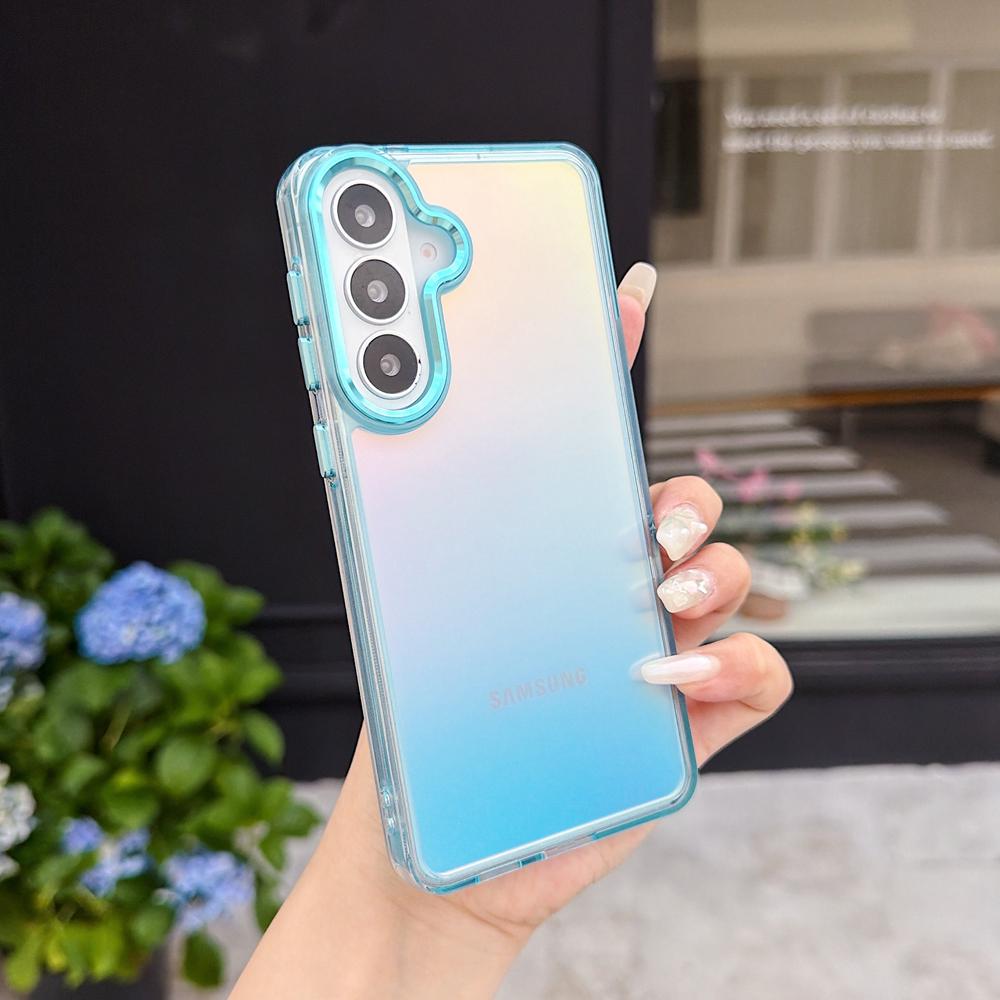KEYSION Laser Gradient Colorful Phone Case for Samsung Galaxy S24 S25 S26 Ultra 5G S26+ S25 FE TPU+PC Shockproof Back Cover