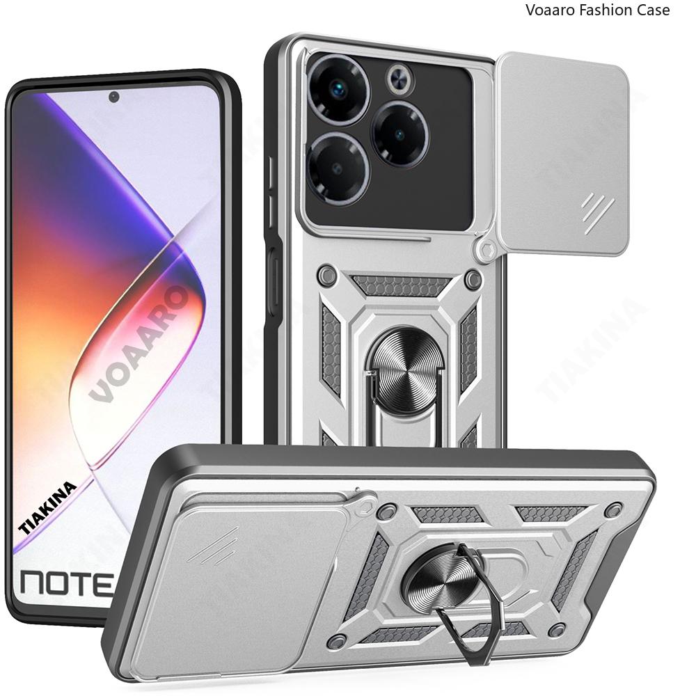 Slide Lens Funda for Infinix Note 40X 5G Case for Infinix Smart 8 Plus Hot 40i 40 Pro 4G Armor Case Magnetic Ring Stand Cover