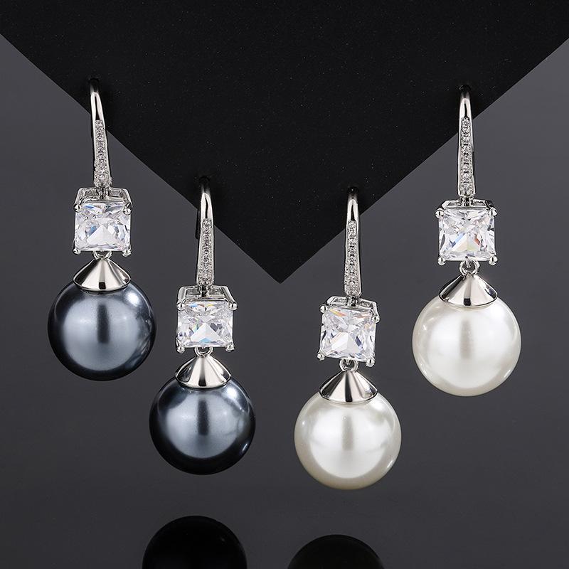 Jewelry Copper Bottom Gold-Plated Pearl Earrings Stud Earrings Female 14Mm