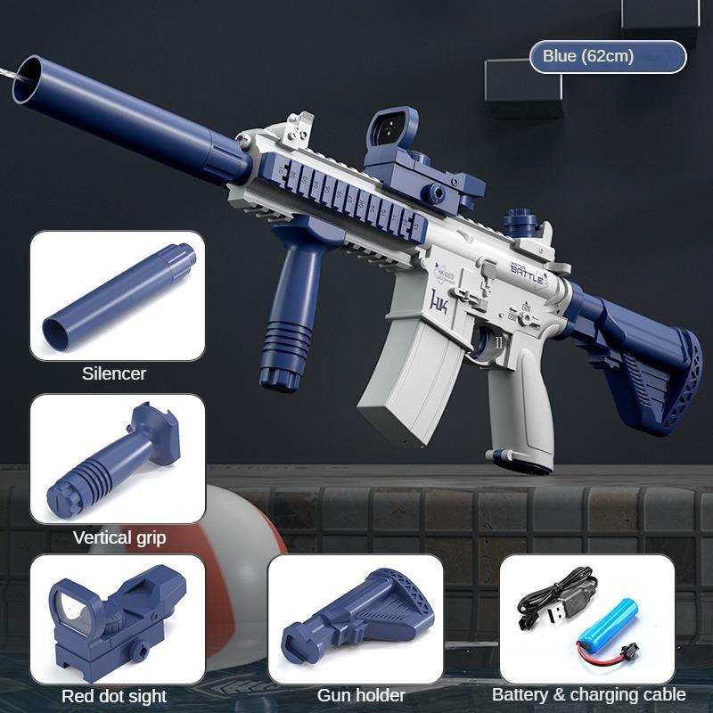 Jouets pistolets à eau électriques entièrement automatiques pour enfants, été, rechargeables, longue portée, tir continu, jeu de fête spatiale, jouet éclaboussant