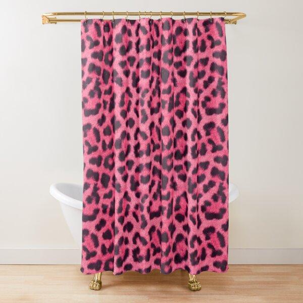 

Leopard Print Shower Curtain Brown Bathroom Curtain Wild Safari Animal Powerful Bathroom Set for Men Panthera Bathroom Decor Set W90xH180cm