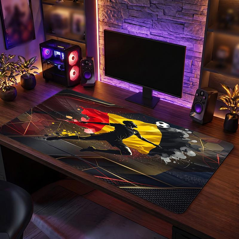 Belgium Football Crest Mouse Pad, Extended Non Slip Rubber Desk Mat for Gaming Office Laptop Fan Gift