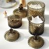 Dark Grey Crystal Glass Storage Jar with Cover Canned 600ML Diamond Cans Sugar Cotton Swab Box Household Organizer Decoration