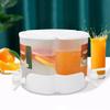 Bymaocar 5.2l/1.3gallon 3 Compartment Beverage Cold & Hot Juice Drinking Dispenser 360° Rotation W/ Lid for Hotel Cafe Bar Party