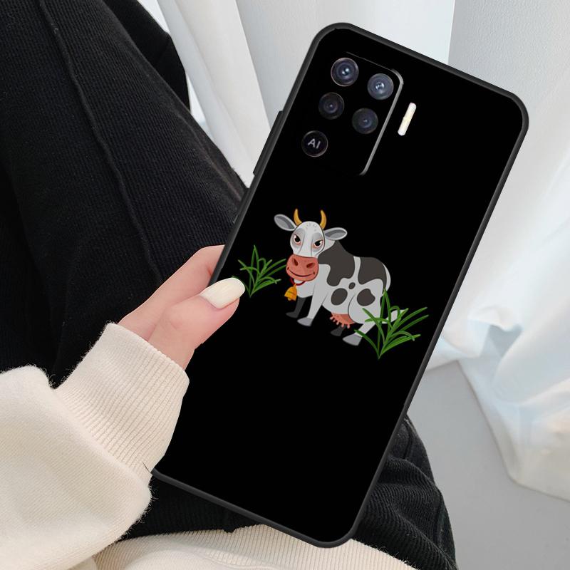 Cute Highland Cow Case For Oppo A17 A57 A77 A40 A78 A54 A74 A94 A76 A16 A96 A18 A60 A80 A38 A58 A98 A15 A5 Pro