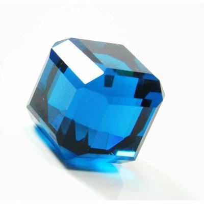 Extremely Rare Lab -Created Teal Sapphire Cube 114 Ct Loose Gemstone CERTIFIED