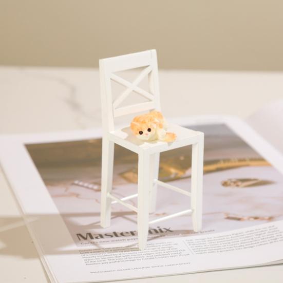 1:12 Mini židlička Domeček pro panenky Dřevěná miniaturní židlička Drobný nábytek Modelová židle Kutilská řemesla Doplňky k domečku pro panenky Domácí dekorace