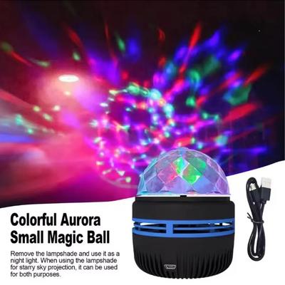 Luce Proiettore LED Cristallo USB Rotazione Automatica Sfera Magica Lampada Luna con Effetto Cielo Stellato Colorato per Camera da Letto Decorazione Casa
