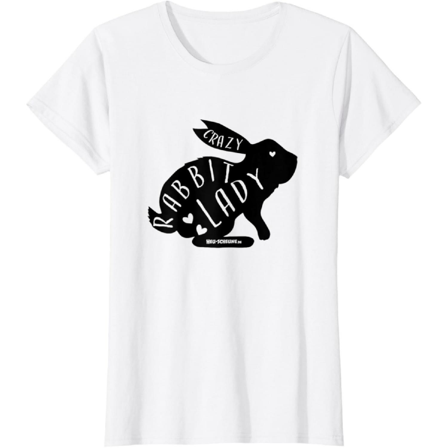 Funny Crazy Rabbit Lady T-Shirt for Rabbits, Rabbit Fans T-Shirt S