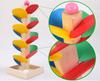 Colorful Wooden Leaf Tower Marble Game For Kids Educational Assembly Toy