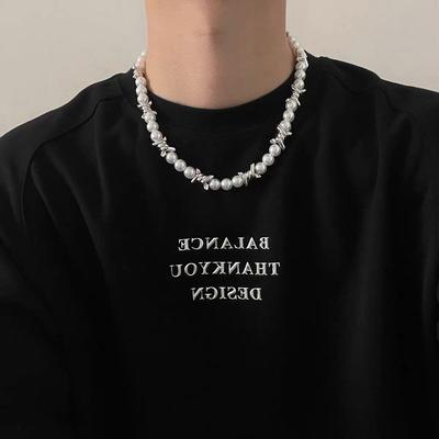 Náhrdelník Thorn Pearl Hip-Hop Styl: Evropský & Americký Design, Unisex, Vysoce Kvalitní Niche Řetízek na Klíční Kost