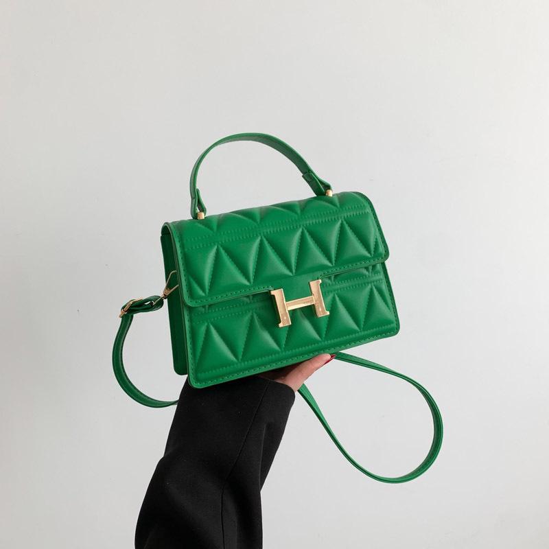 

Корейская версия модной текстурированной сумки 2025 весна новая универсальная сумка через плечо в иностранном стиле ins, темпераментная женская сумка зелёный