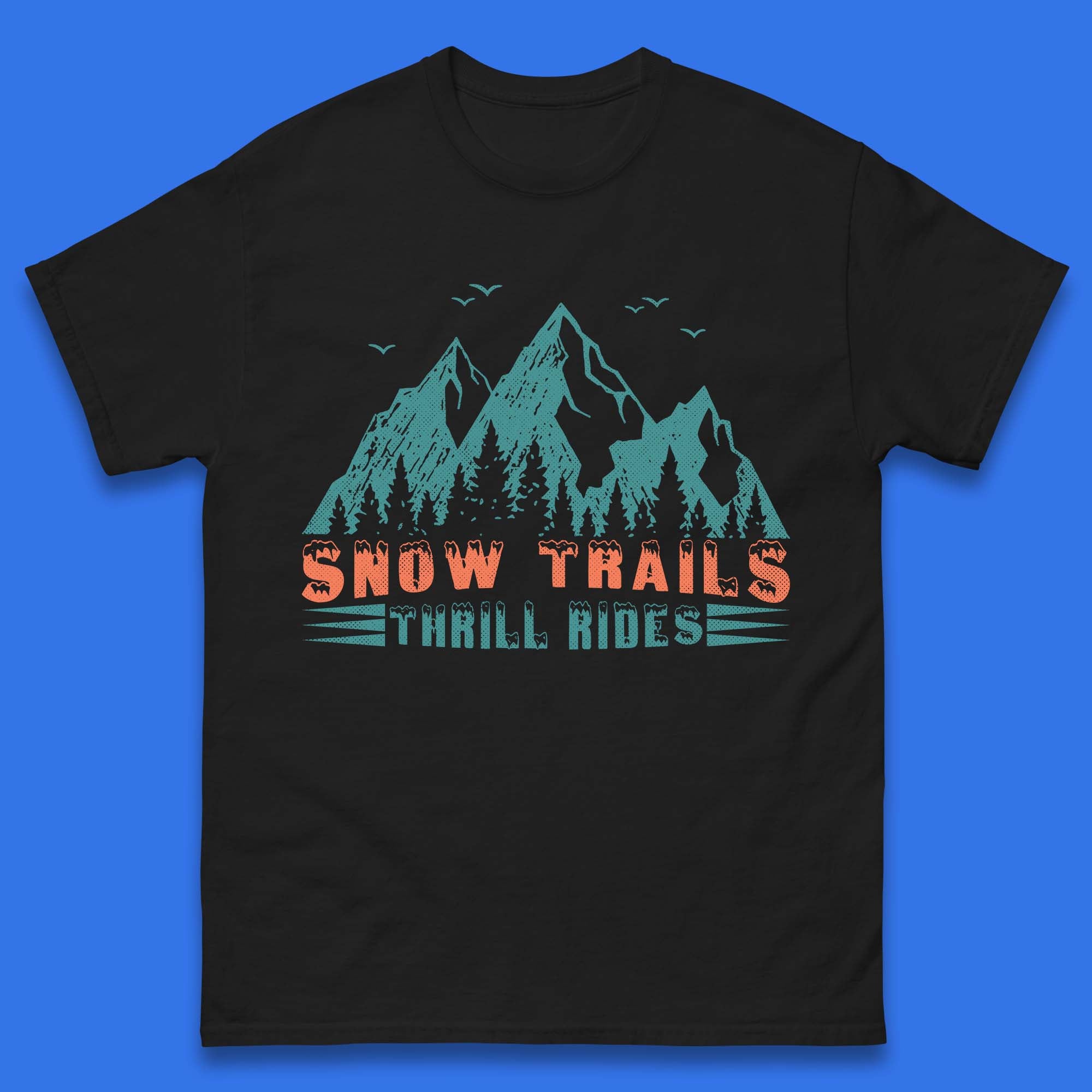

Snow Trail Thrill Rides Mens T-Shirt Womens Tops Tees M