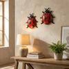Rustproof Ladybug Wall Art Iron Insect Wall Decor  for Garden Fence Patio Home Nursery Wall Decor