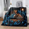 1pc Fox Printing Lightweight Flannel Blanket, Comfortable and Warm Blanket, for Camping Sofa Bed and Couch Office, Suitable for Gift Blankets