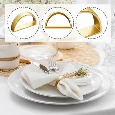 1/6/12pcs Modern Minimalist Napkin Ring Buckles D-shaped Metal Napkin Holder Christmas Thanksgiving Dinnig Table Decoration