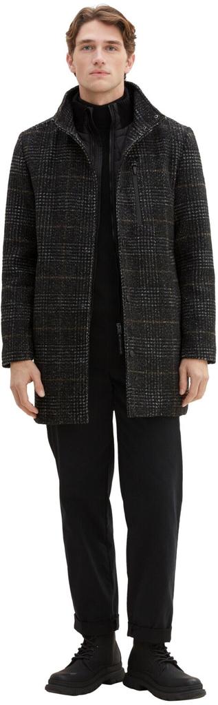 Coat Tom Tailor 2 In 1 Mantel (1037349) Dark Gray Wool Plaid