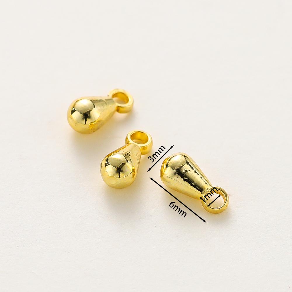 50pcs/lot 14K 18K Gold Water Drop Tail Extender Chain Beads Pendanets Connector End Beads For DIY Jewelry Handmade Accessories