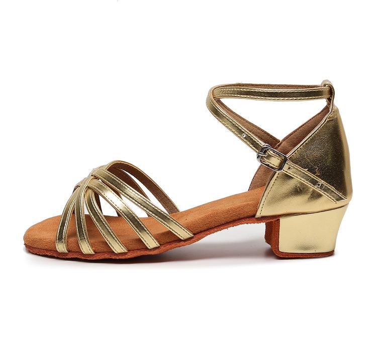 

Latin Dance Shoes for Girls and Children, Professional Soft Soled Summer Children s New Dance Beginner Dance Shoes 38 золотий