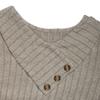 Damen Modisches Einfarbiges Knopfleisten-Schräghals-Gerade-geschnittenes Kleid