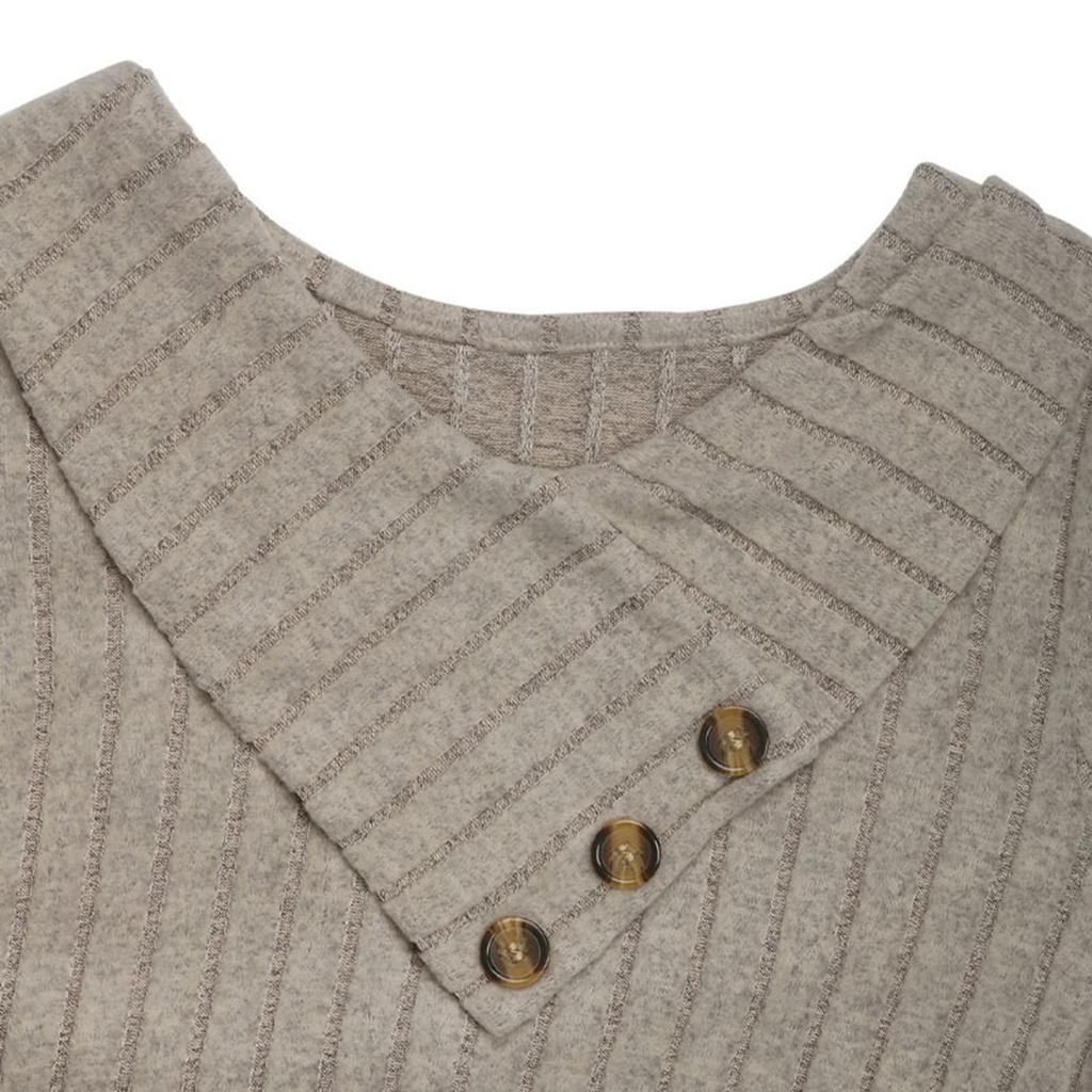 Damen Modisches Einfarbiges Knopfleisten-Schräghals-Gerade-geschnittenes Kleid