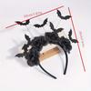 1 piece Halloween party headband - cute witch hat with black artificial flowers, gothic bat clip, dark role-playing accessory