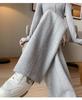 Women's High-Waist Gray Banana Sweatpants - Straight Loose Fit, Wide Leg - Perfect for Autumn and Winter 2025