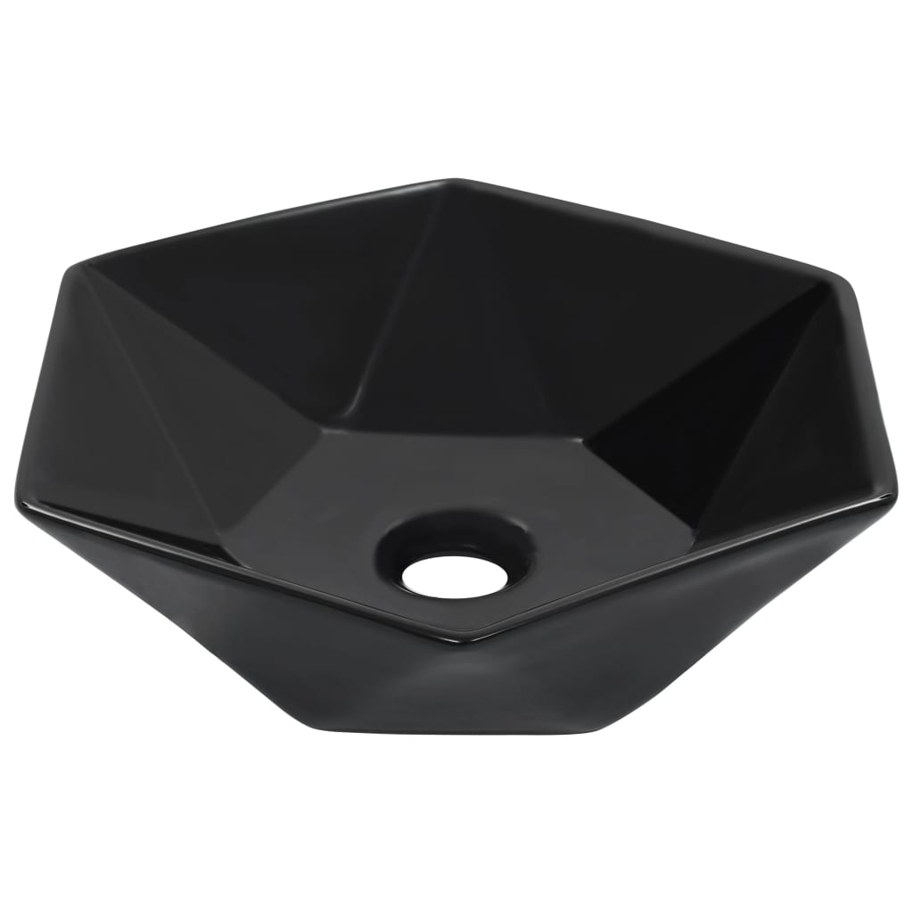Wash Basin 41 X 36.5 X 12 Cm Ceramic Black