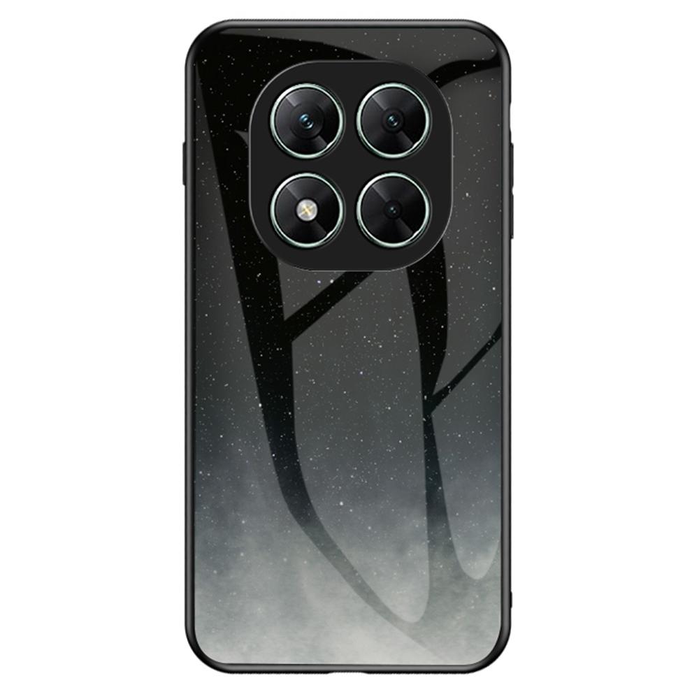 

For Xiaomi Poco X7 5G/Redmi Note 14 Pro 5G Case Starry Sky Pattern Tempered Glass Phone Cover Starry Crescent Moon