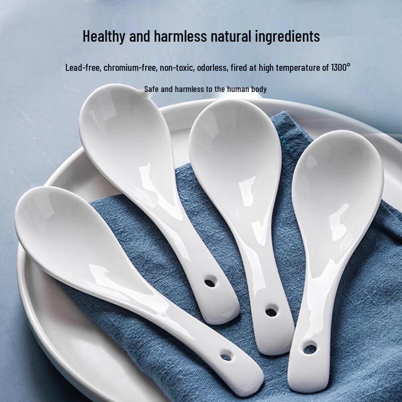 

Pure White Bone China Soup Spoons