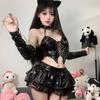 Cat For Cat Costume with Enamel Stockings [Baioretto] Cosplay, Sexy, Extreme, Cat, Black, Glossy, Enamel, Cosplay, Backless, Lace, Miniskirt, Cute,