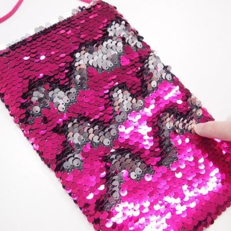Glitzernde Kordeltasche