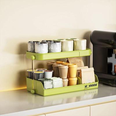 Desktop Cup Storage Rack 2 Tier Office And Household Large Capacity Cup Holder Cosmetics Jewelry Perfume Box Bathroom Shelf