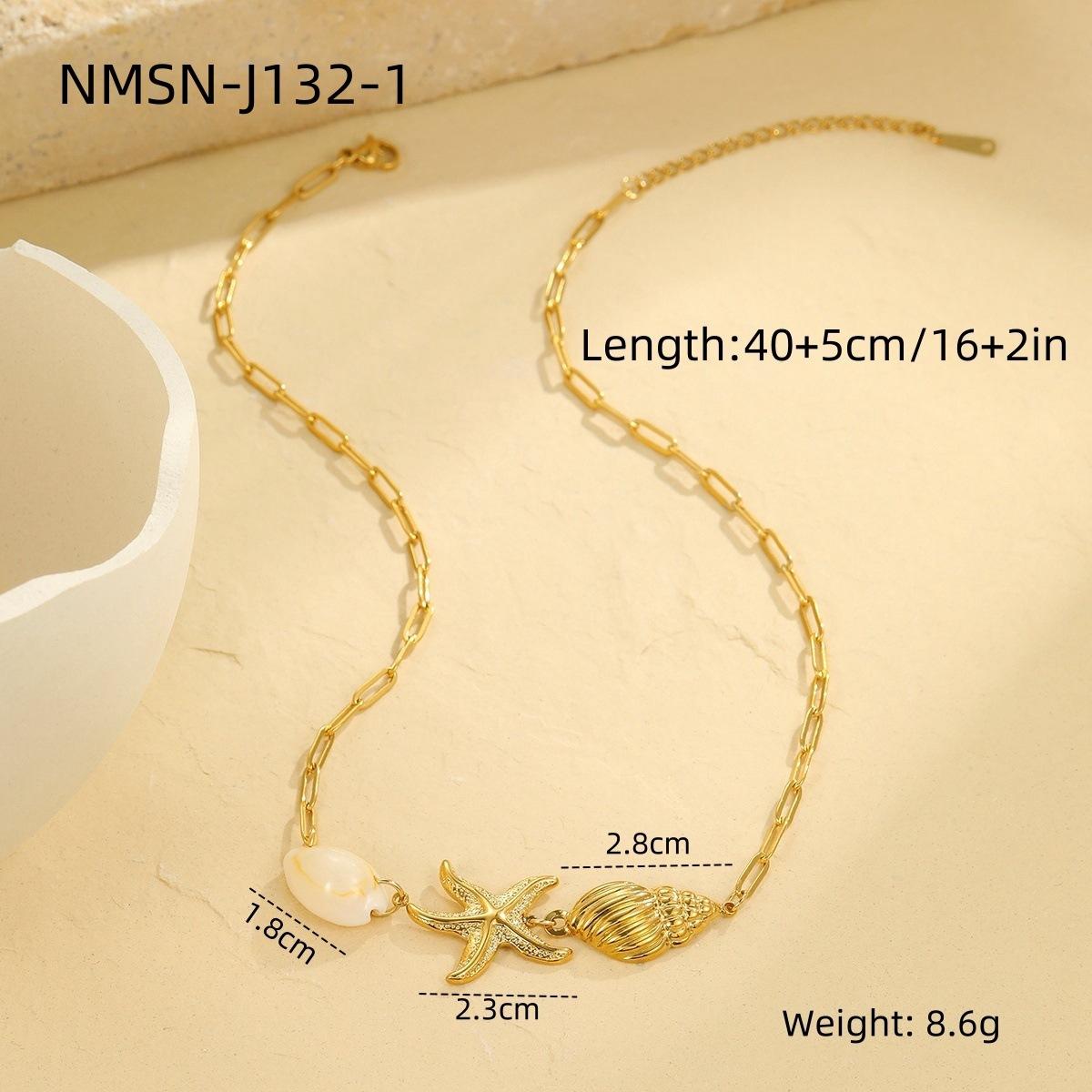 GEMCHIC Women s Ocean Star Shell Pearl Necklace Bracelet Set Light Luxury Fashion Jewelry