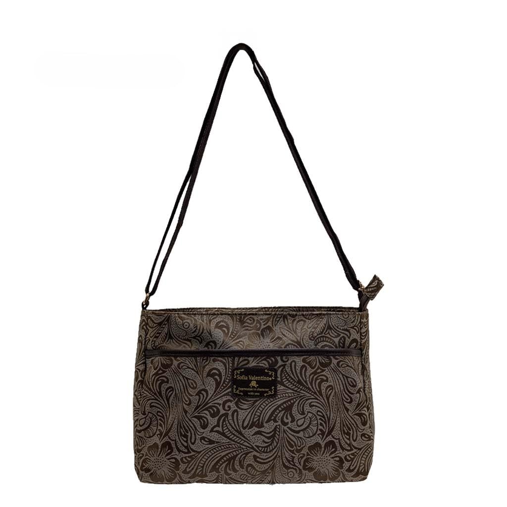 SOFIA VALENTINO Leichte Umhängetasche, Perfekt zum Einkaufen und für Ausflüge, Elegantes Design, 2511-49E1, Braun