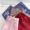 Big Size Lady Sexy Lace Hollow Bow Without Mark Pack Hip Lift Hip High Waist Triangle Briefs