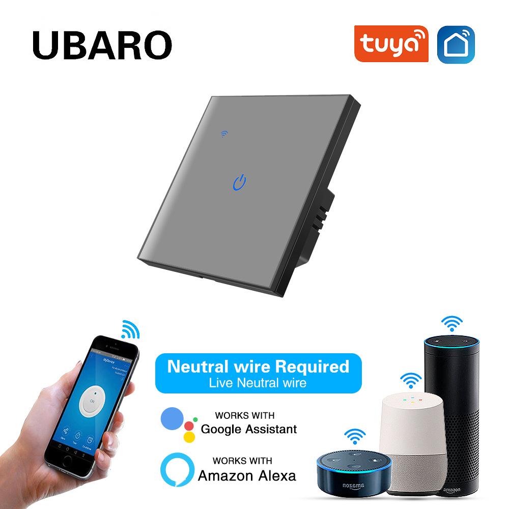 

American Standard Smart WiFi Switch: Tempered Glass Panel with Alexa Voice Control European Standard Gray 1-Gang Live and Neutral