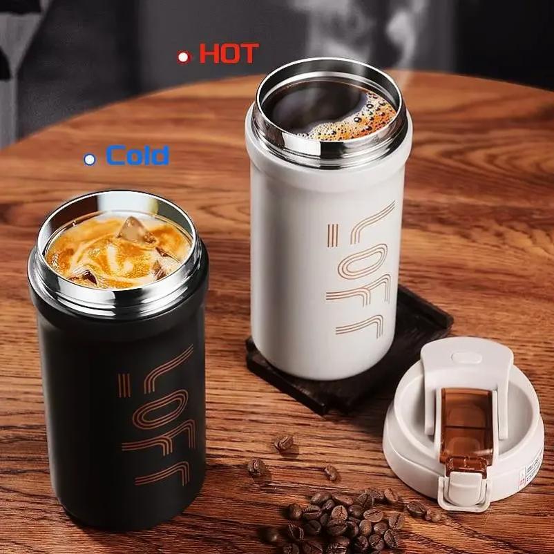 600ml/21OZ Thermobecher für Kaffee mit Strohhalm Doppelwandig isoliert Sublimations-Tumbler Auslaufsichere Wasserthermoskanne Tragbarer Kaffeebecher