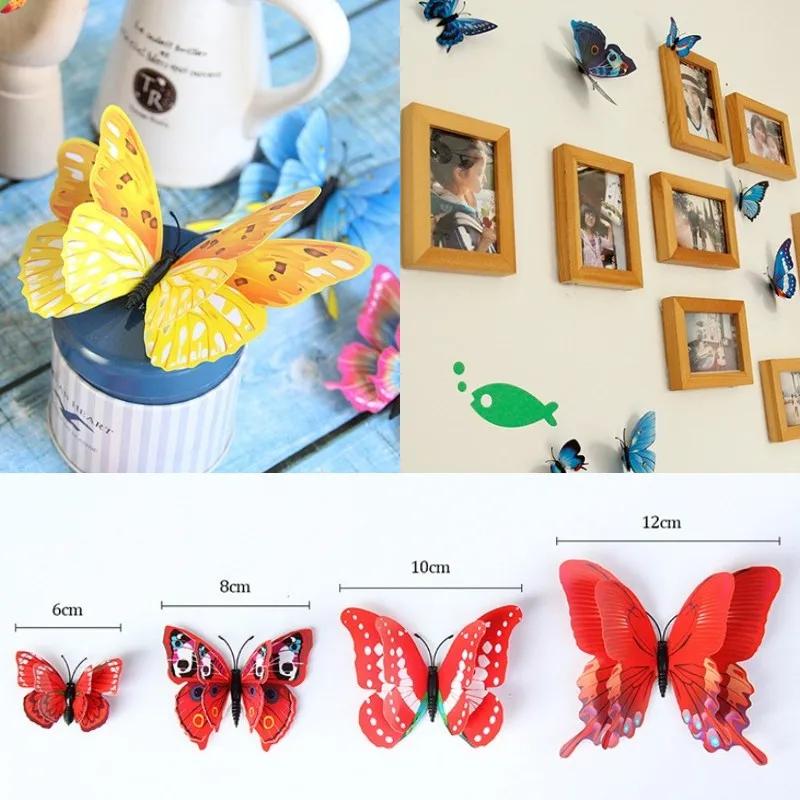 3D Butterfly Wall Stickers Decor Butterflies for Wedding Decoration Magnet Fridge Decals Decoration Sticker Pvc Color Sticker