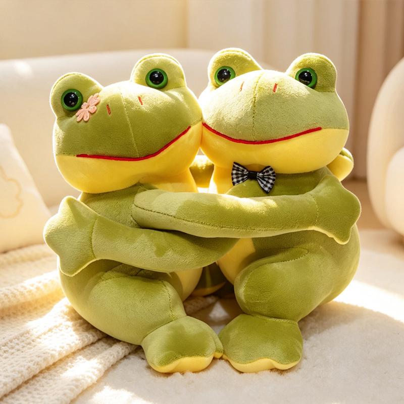 23cm Kawaii Paar Umarmungen Frosch Plüschtier Rosa Grüner Frosch Plüschpuppe Weiches Stofftierpuppe Valentinstag Romantisches Geschenk 23cm
